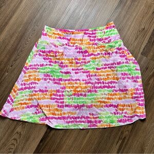 IBKUL ICIKULS Swing Skort XL Neon Pink Abstract‎ UPF Pockets Golf Stretch Tennis